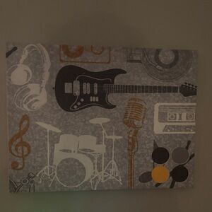 Music Themed Wall Art in Gray and Black